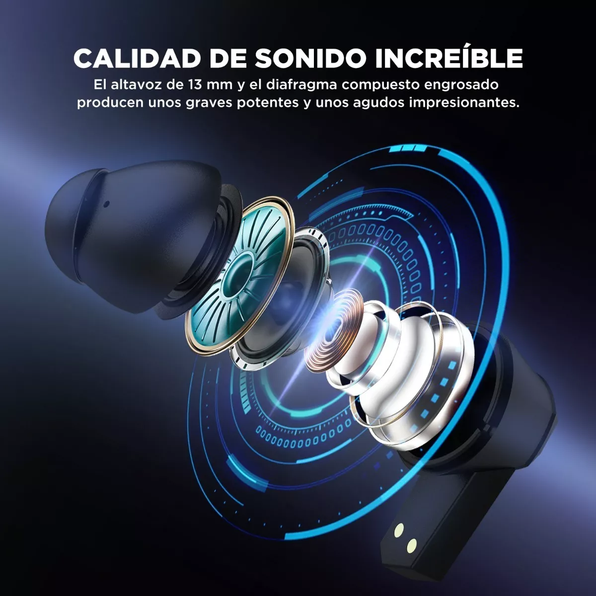 Audífonos In-ear Gamer Inalámbricos Personalizados Azul Verd