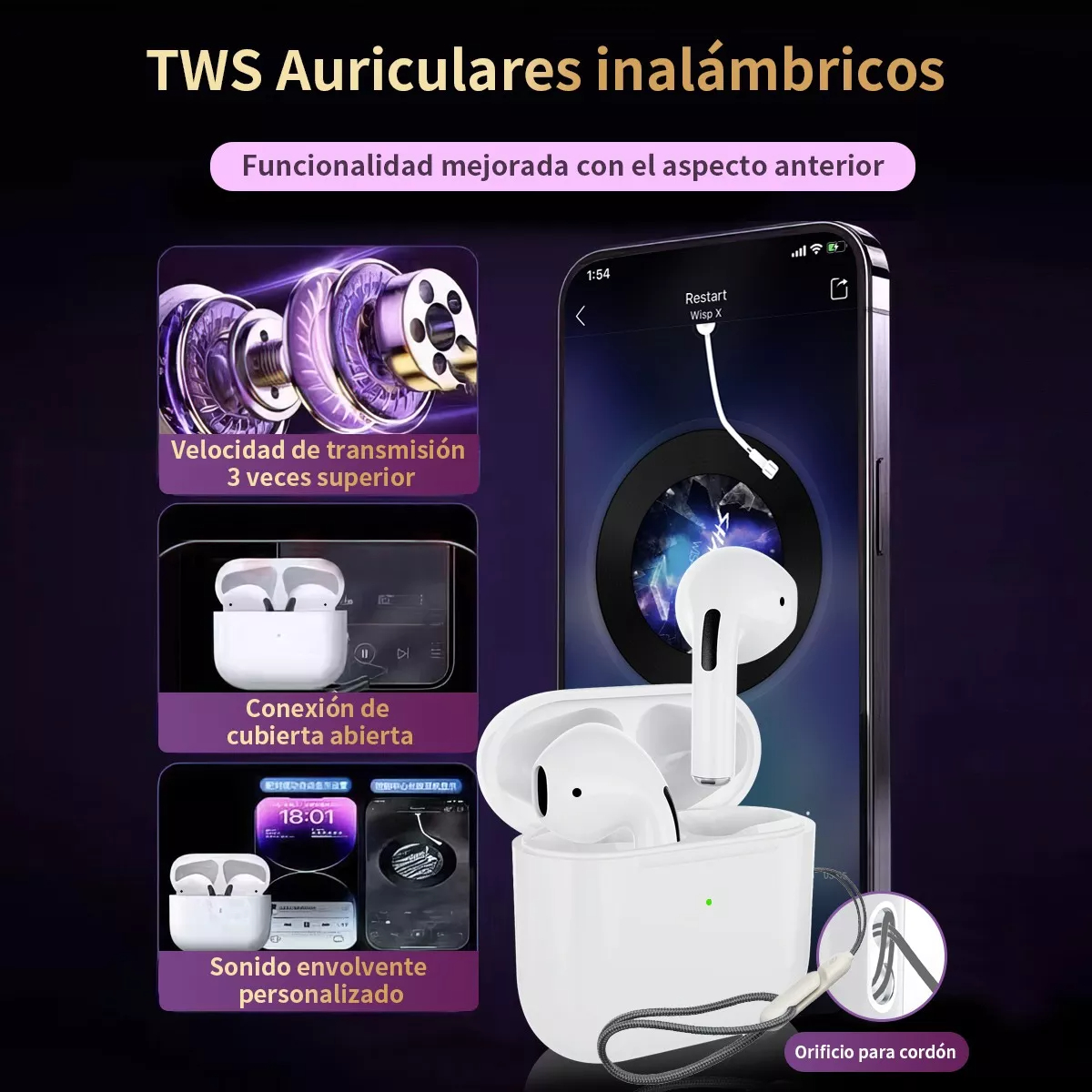 Audifonos Inalambricos Bluetooth Compatible iPhone Android
