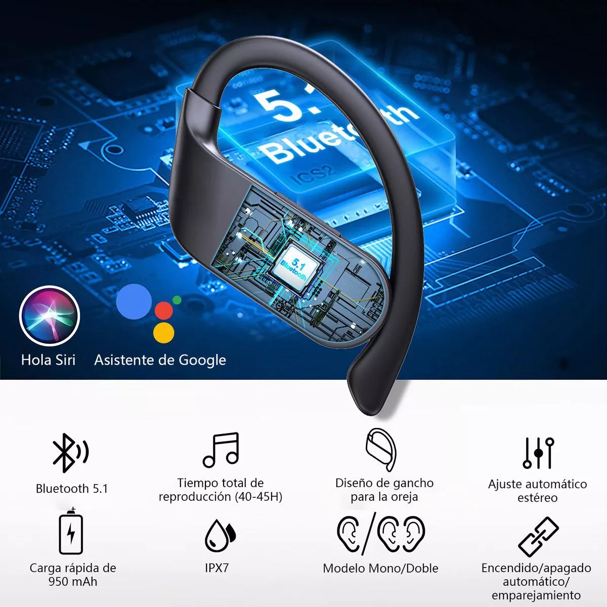 Audifonos Bluetooth Sport Manos Libres Contra Agua Ipx5