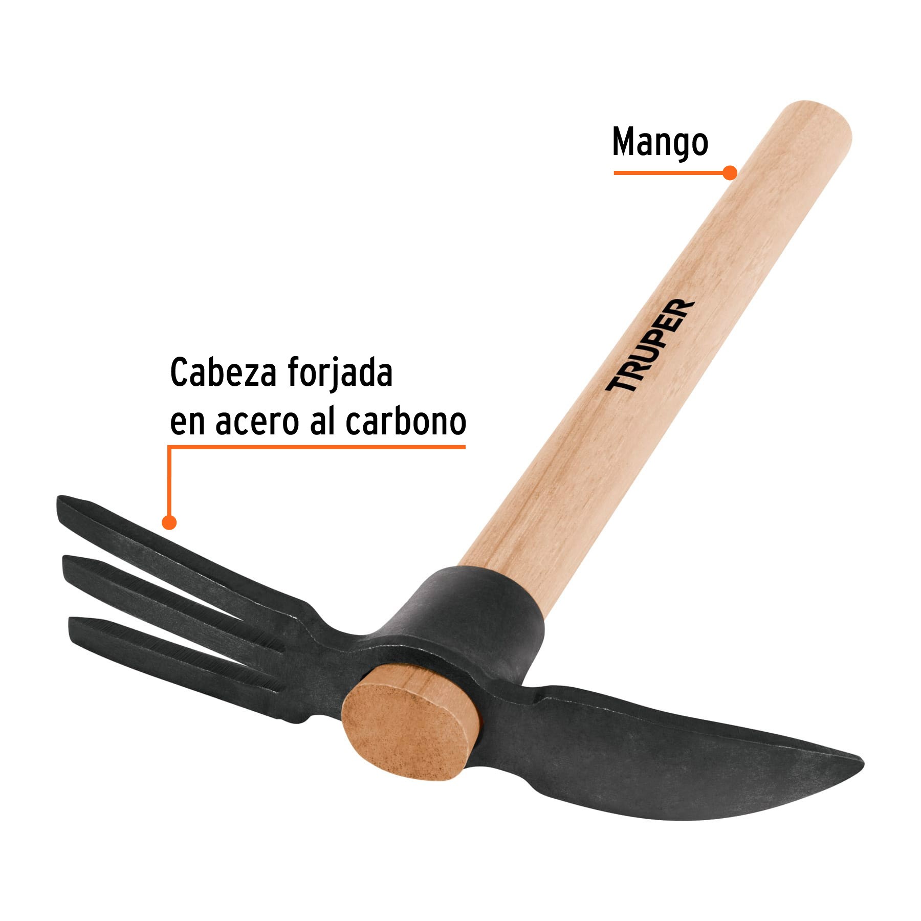 RASTRILLO-PICO, MANGO DE MADERA 14", TRUPER 19647