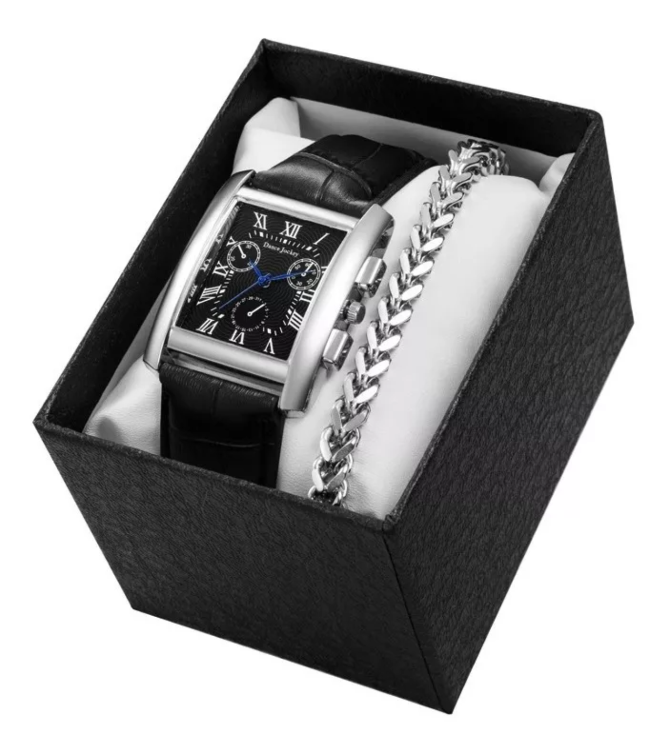 Set De Reloj Pulsera Y Pulsera Para Hombre Con Caja, 3 Pzs.