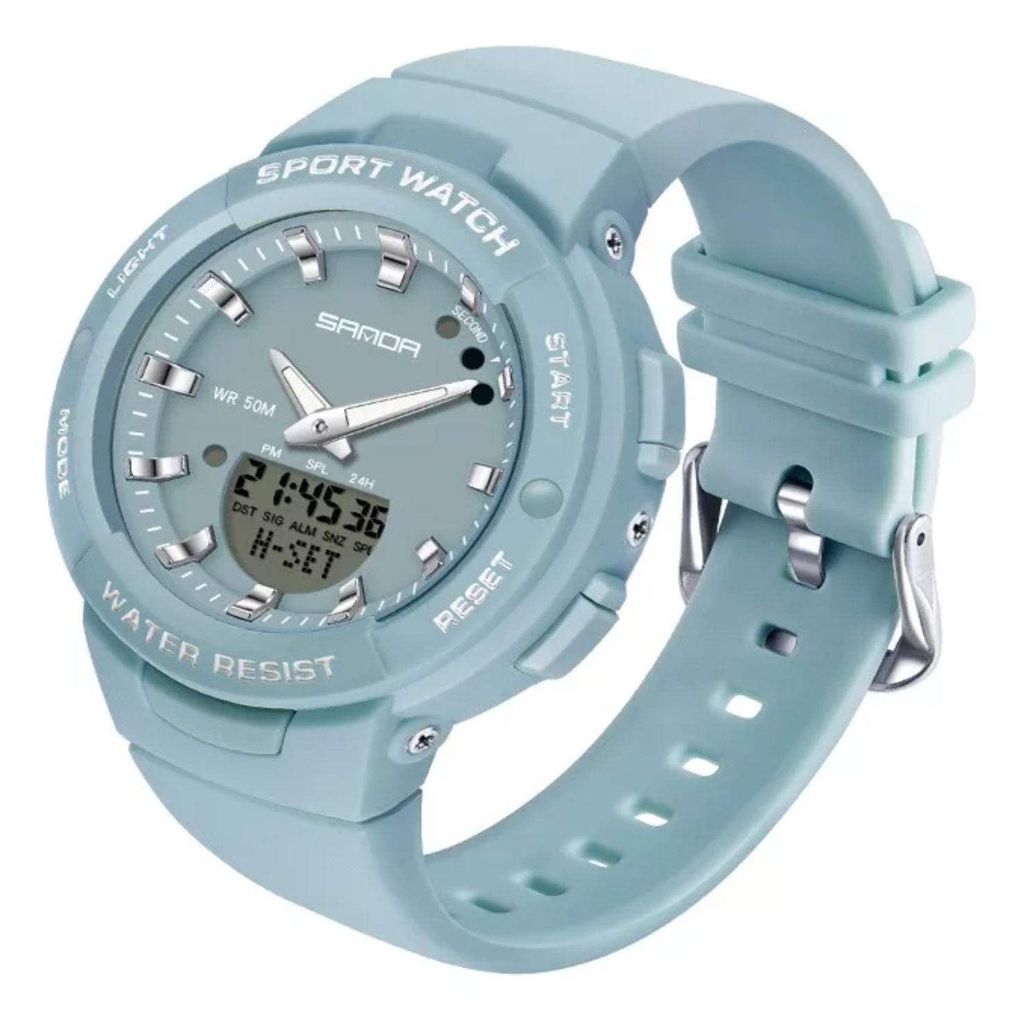 Reloj Sanda 6005 Moda Calendario Luminoso Impermeable Mujer.