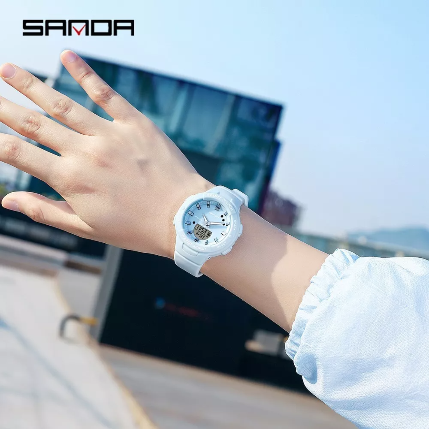 Reloj Sanda 6005 Moda Calendario Luminoso Impermeable Mujer