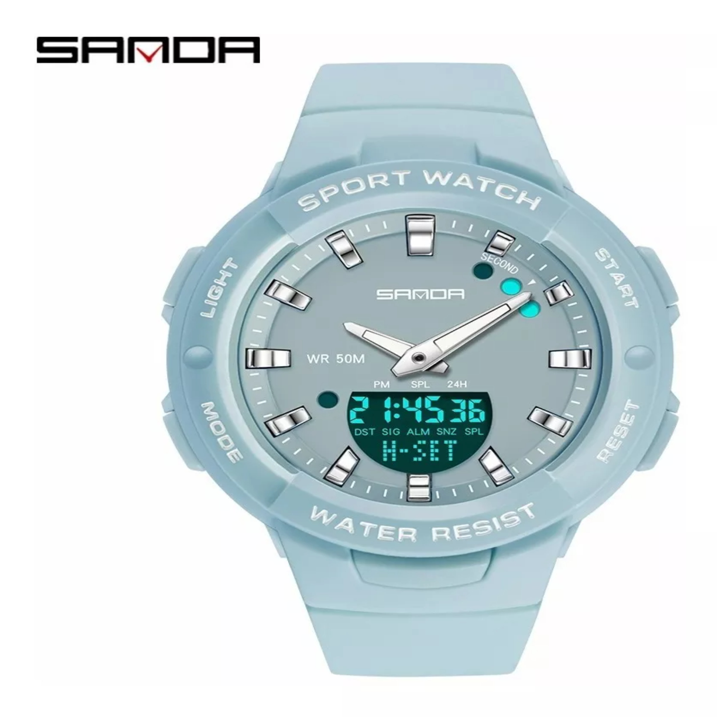 Reloj Sanda 6005 Moda Calendario Luminoso Impermeable Mujer
