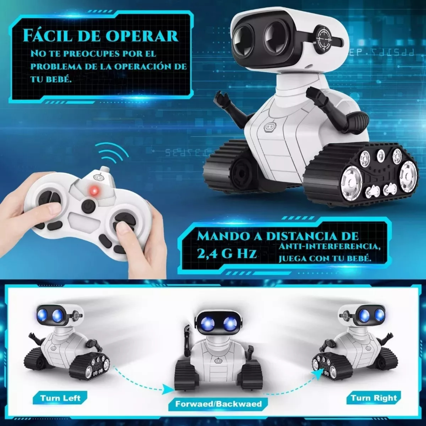 Robot Para Niños Juguetes De Control Remoto Recargables