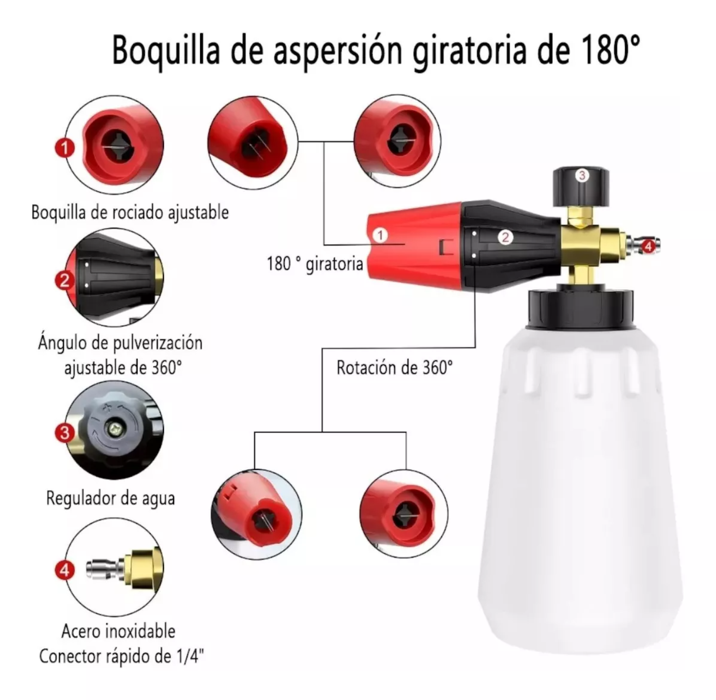 Pistola De Hidrolavadora 1l Kit Cañon De Espuma Para Karcher