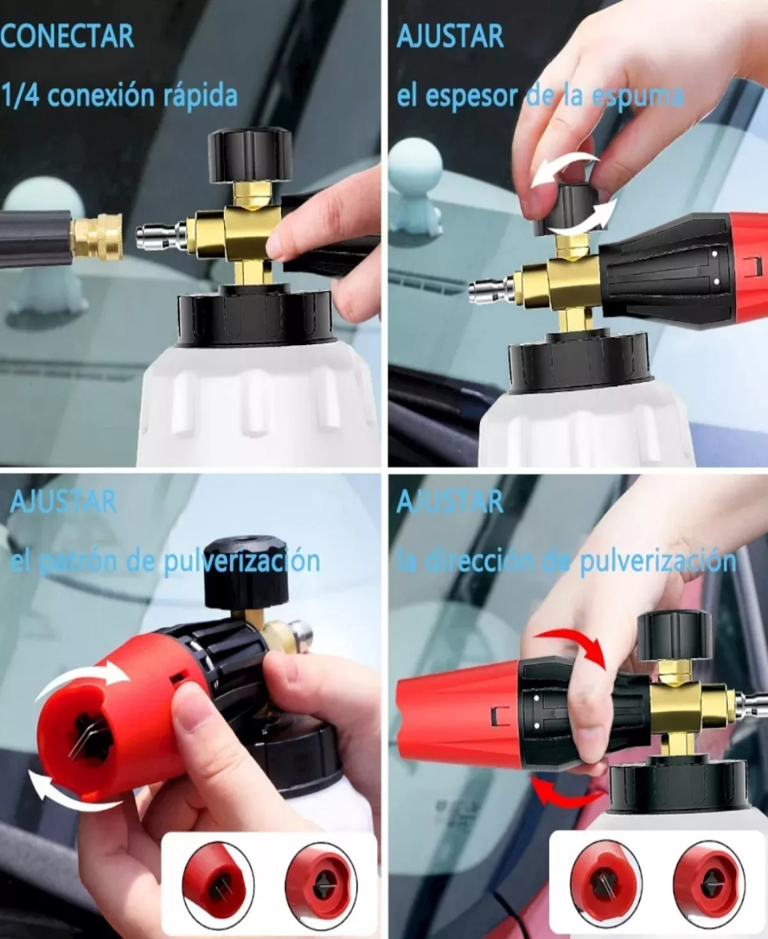 Pistola De Hidrolavadora 1l Kit Cañon De Espuma Para Karcher