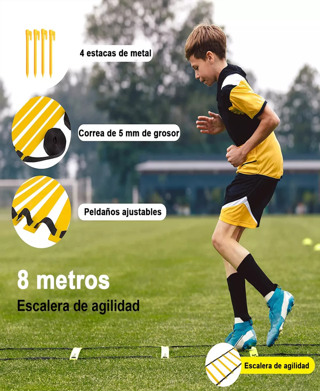 Kit Entrenamiento Futbol Para Agilidad Coordinación 20 Pcs