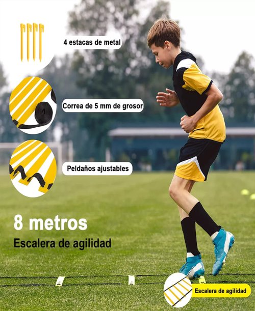 Kit Entrenamiento Futbol 20 Conos +20 Platos +1escalera 8m