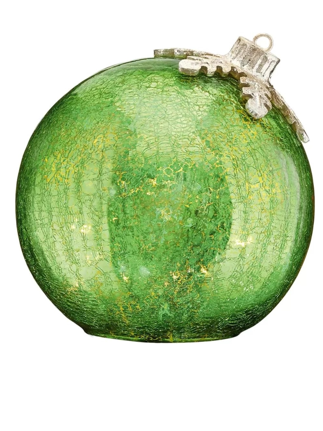 Juego de 3 Esferas Navideñas de Vidrio con Luz LED para Mesa de Centro