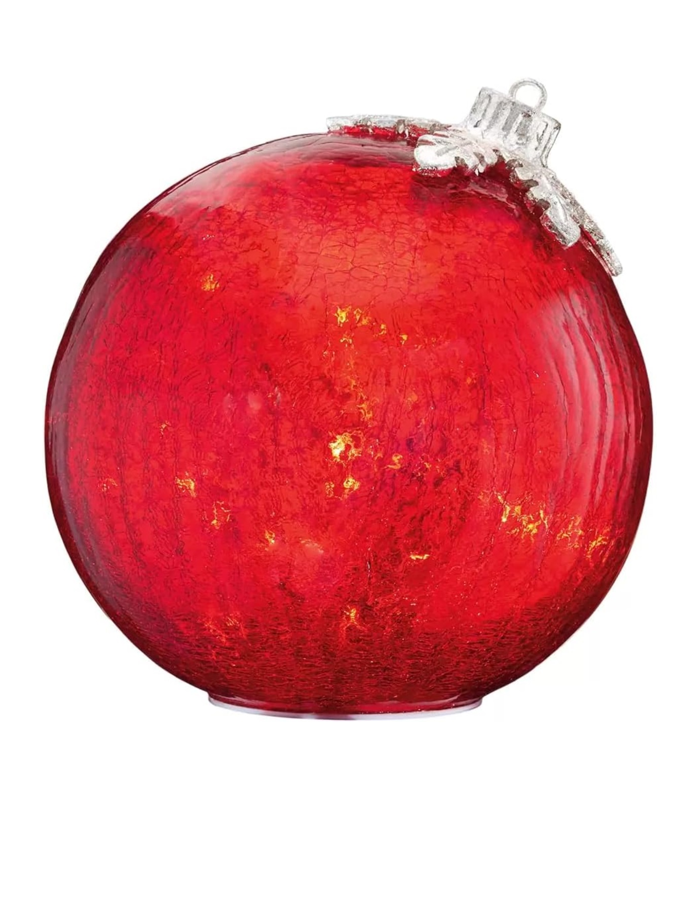 Juego de 3 Esferas Navideñas de Vidrio con Luz LED para Mesa de Centro