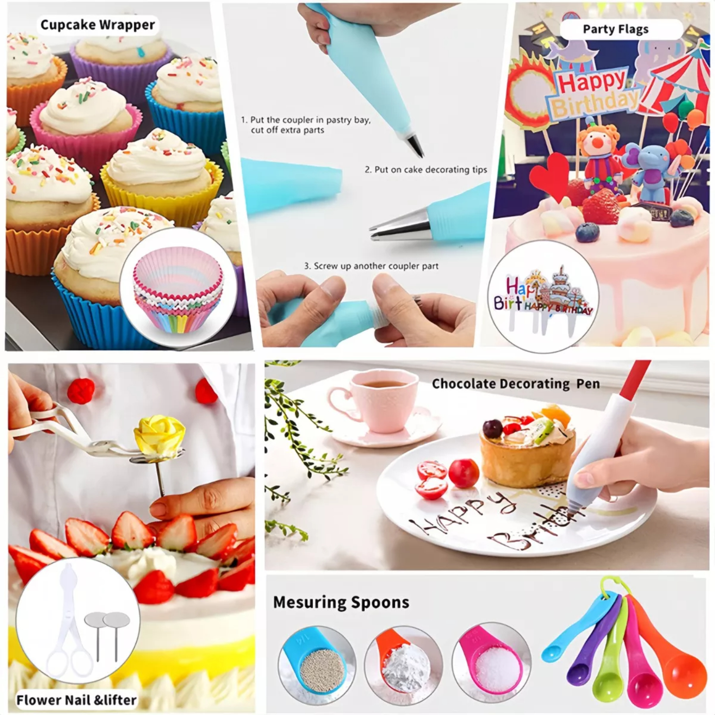 Kit De Herramientas Para Decoración De Pasteles, 322 Piezas