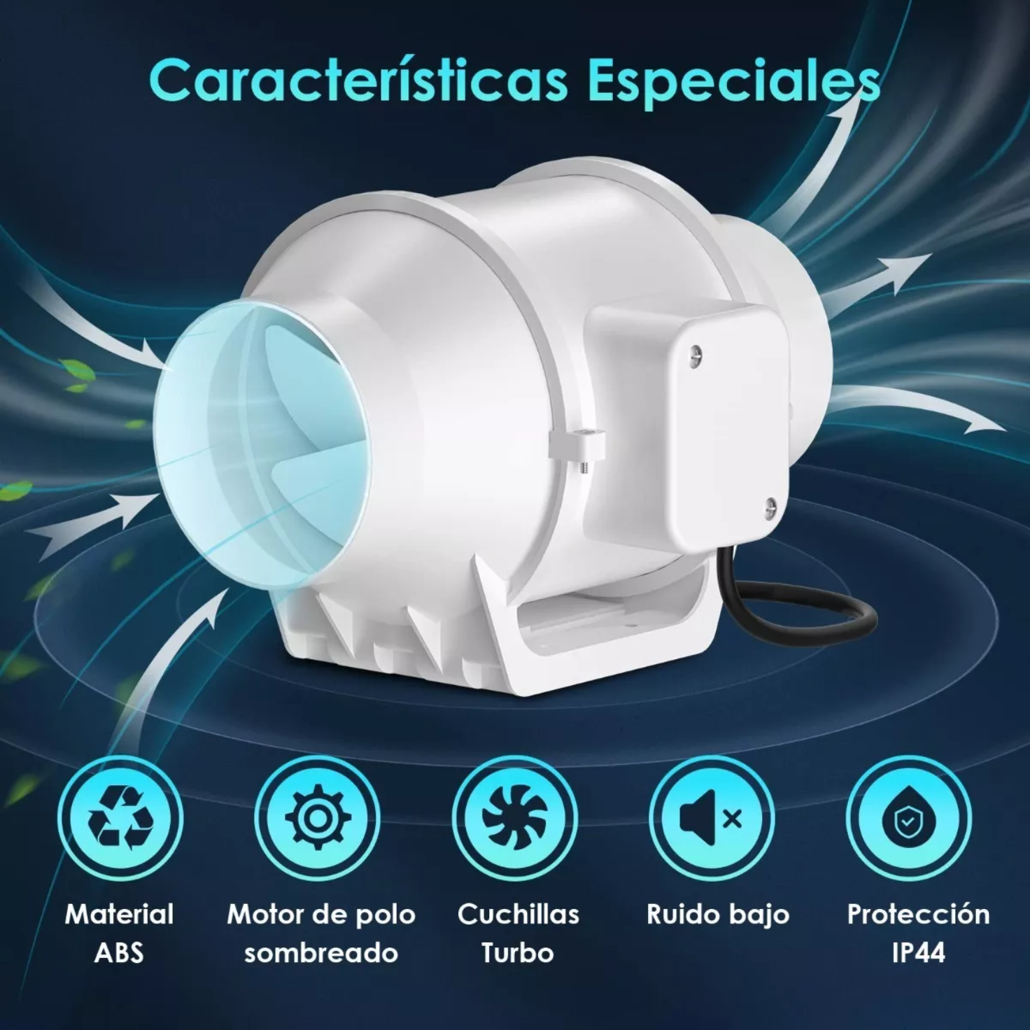 Extractor De Aire Axial 6 Pulgadas, Ventilador Extractor 75w
