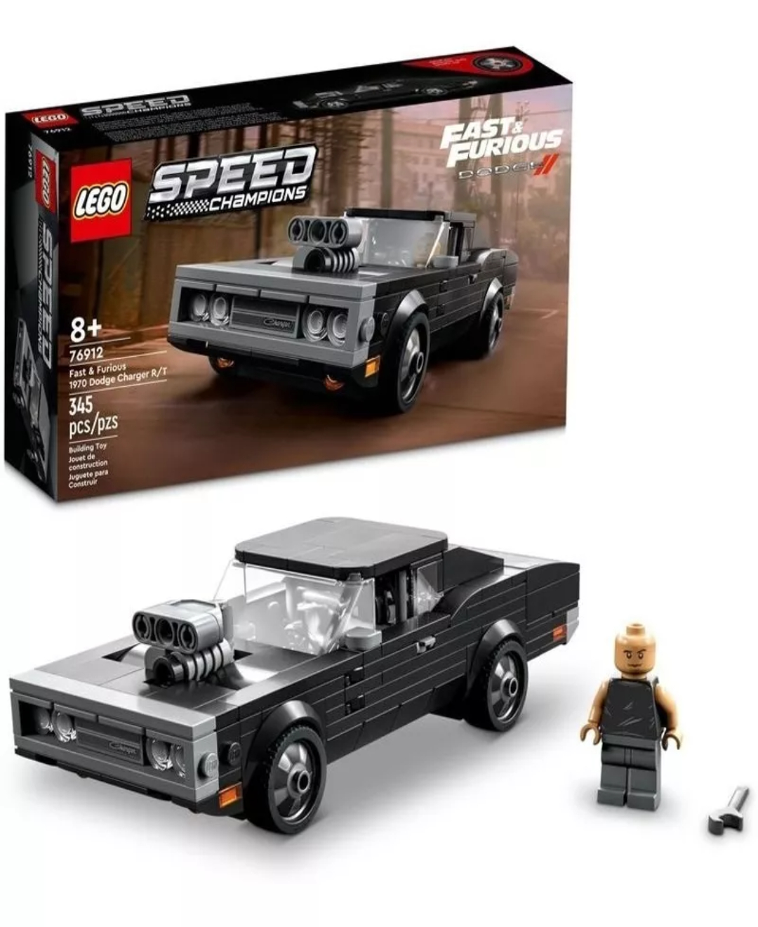 Kit Lego Speed Fast & Furious 1970 Dodge Charger Rt 76912 Cantidad de  piezas 345