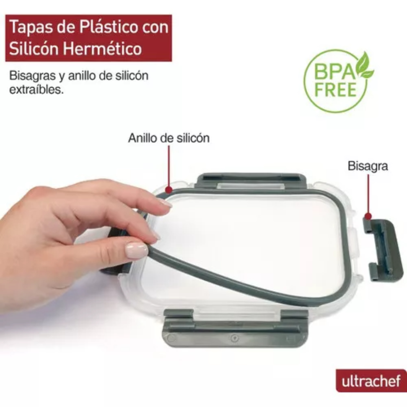 Contenedores De Vidrio Herméticos Ultrachef Juego 12 Recipientes (24 Piezas)