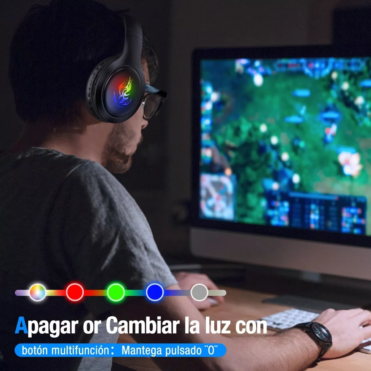 Audífonos Inalámbricos 1 hora AUT202N Bluetooth 5.1 De Diadema Bluetooth  Plegable 28 horas de tiempo de juego con micrófono Manos Libre Color Negro