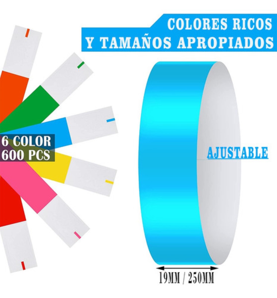 Pulsera De Papel/identificación Para Eventos Pulseras 600pcs MULTICOLOR