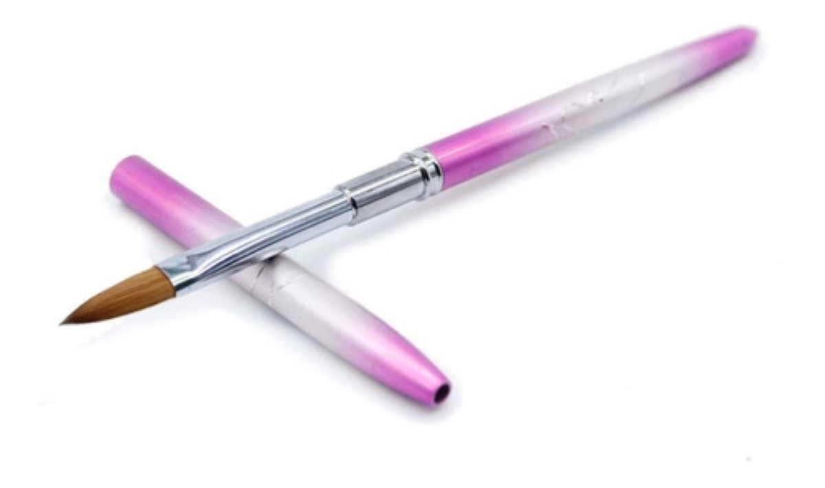 Pincel Profesional Kolinsky Numero #10 Pelo Natural Morado/Blanco