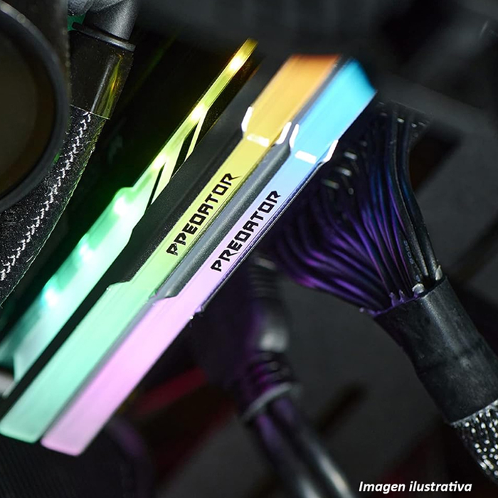 Memoria RAM DDR4 32GB 3600MHz ACER PREDATOR APOLLO RGB 2x16GB Negro BL.9BWWR.238 