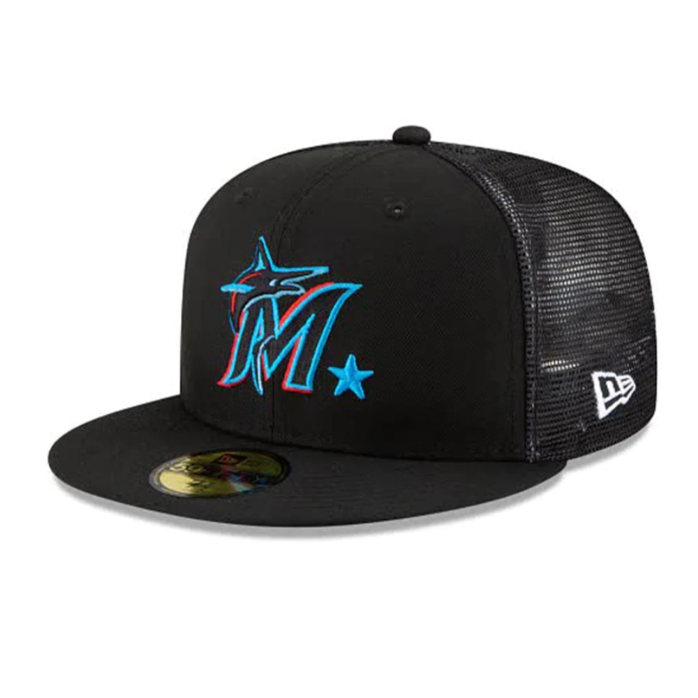Gorra New Era 59fifty Cerrada Miami Marlins Malla Negro 60030159