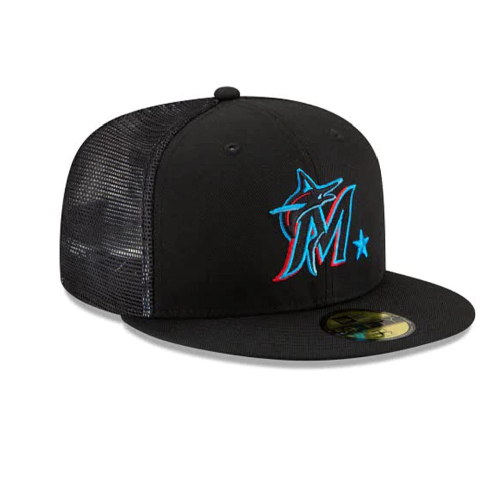Gorra New Era 59fifty Cerrada Miami Marlins Malla Negro 60030159