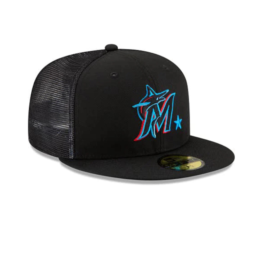 Gorra New Era 59fifty Cerrada Miami Marlins Malla Negro 60030159