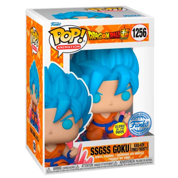 Funko Pop Dragon Ball Super - Goku Super Saiyan Blue con KaioKen x20 Glow Exclusivo