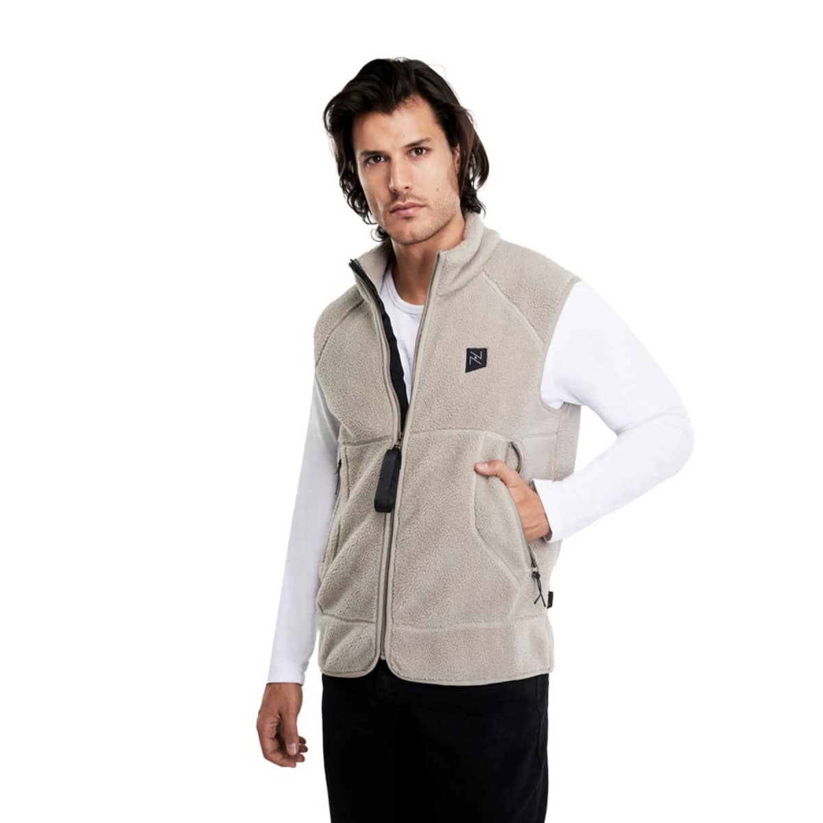 Chaleco Next & Co de polar fleece para hombre, color beige, mod. 1090528
