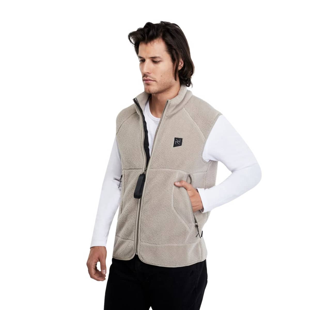 Chaleco Next & Co de polar fleece para hombre, color beige, mod. 1090528