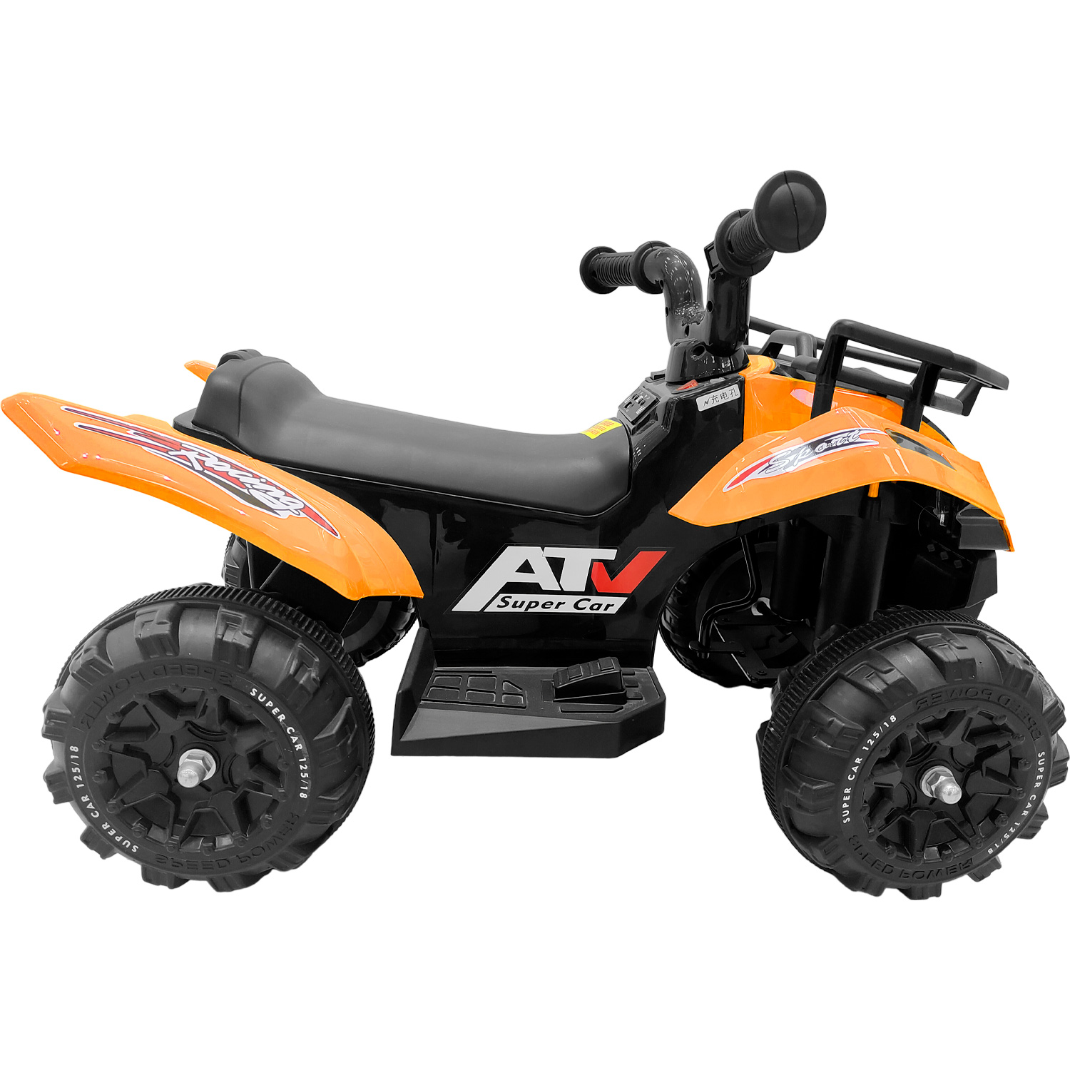 Cuatrimoto Montable Eléctrica 6v Moto Niña Música Led Naranja