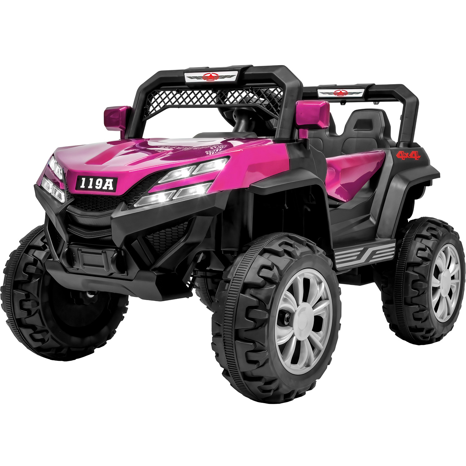 Carro Rosa Montable Buggy Electrico Luces Musica Usb 