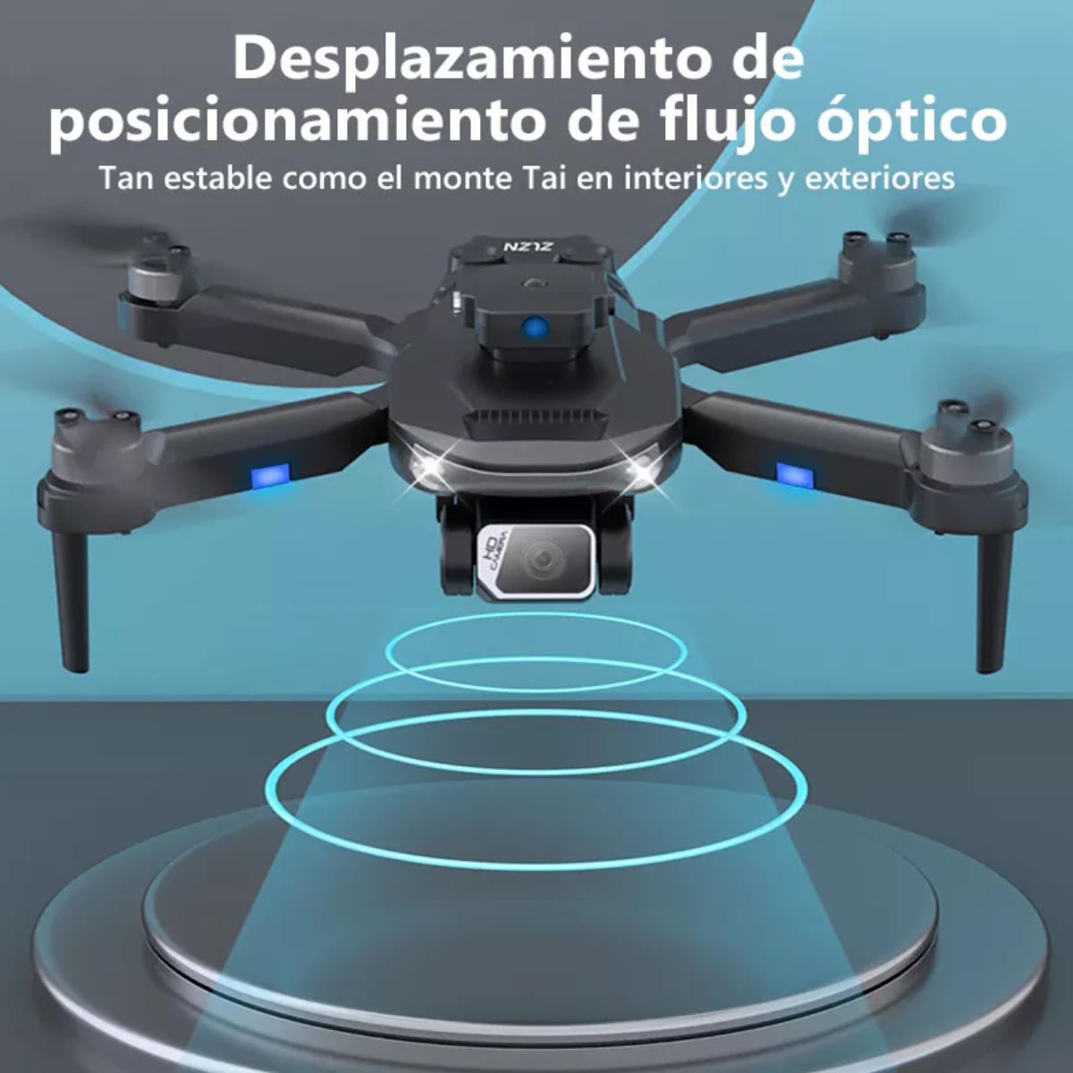 Mini drone PRO con dual cámara 4K negro 2.4GHz 3 baterías