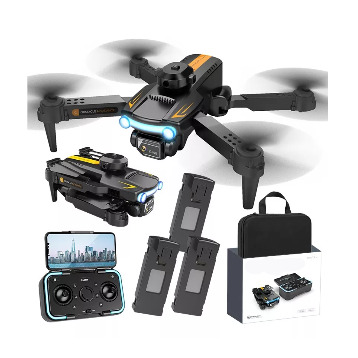 Drone A Control Remoto Xt2 Wifi Con Cámara 4k Hd/3 Baterías