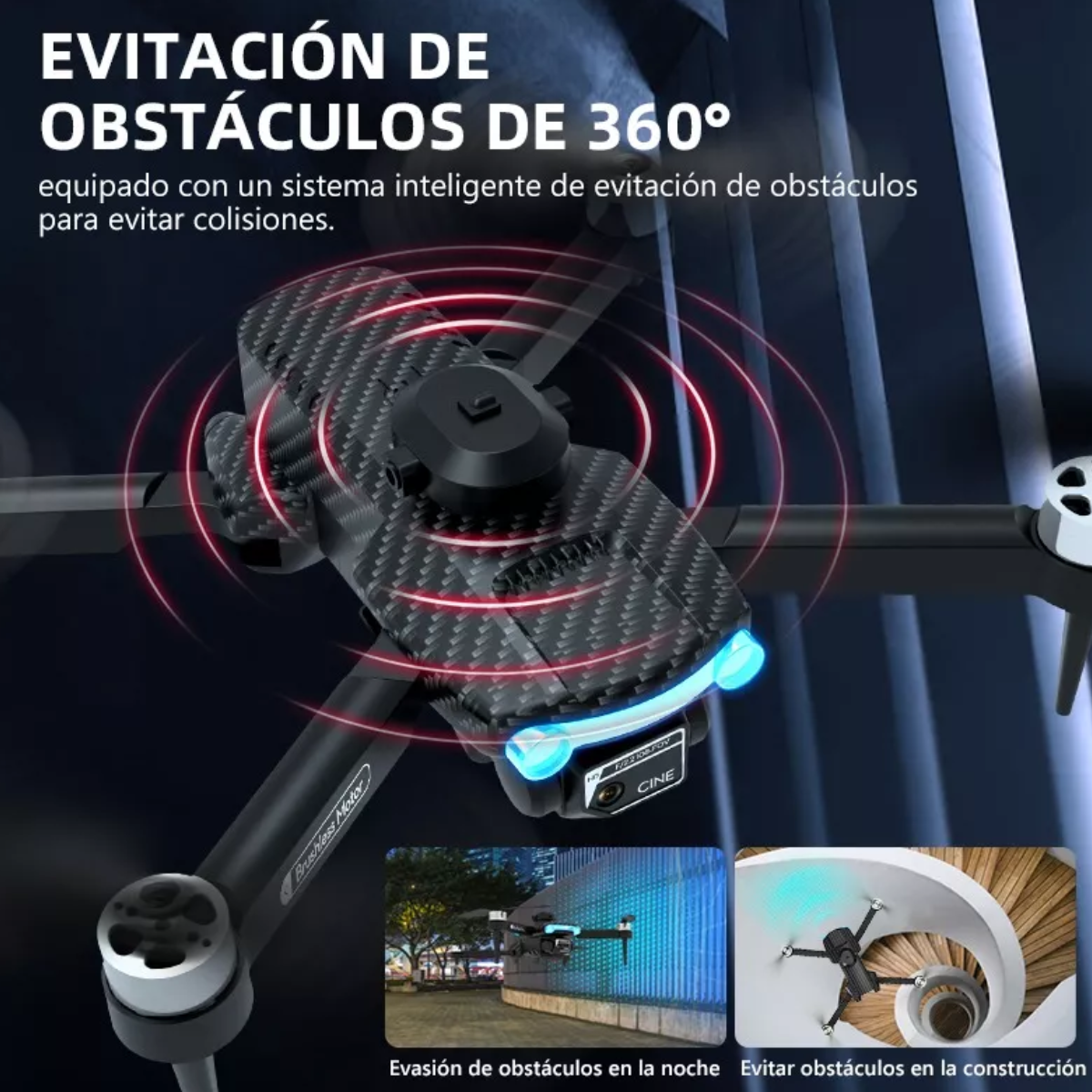 Drone Xt204 De Motor Doble Sin Escobillas 4k Hd/4 Baterías