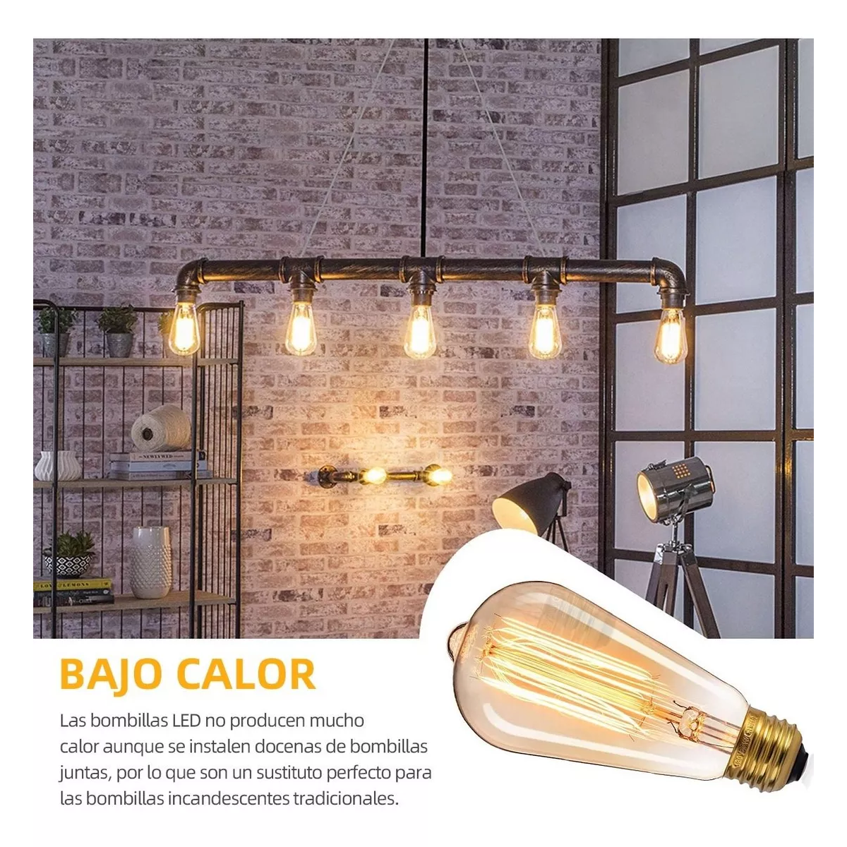 Set 6pcs Focos Edison Vintage Led Bombillas Luces Para Hogar E26