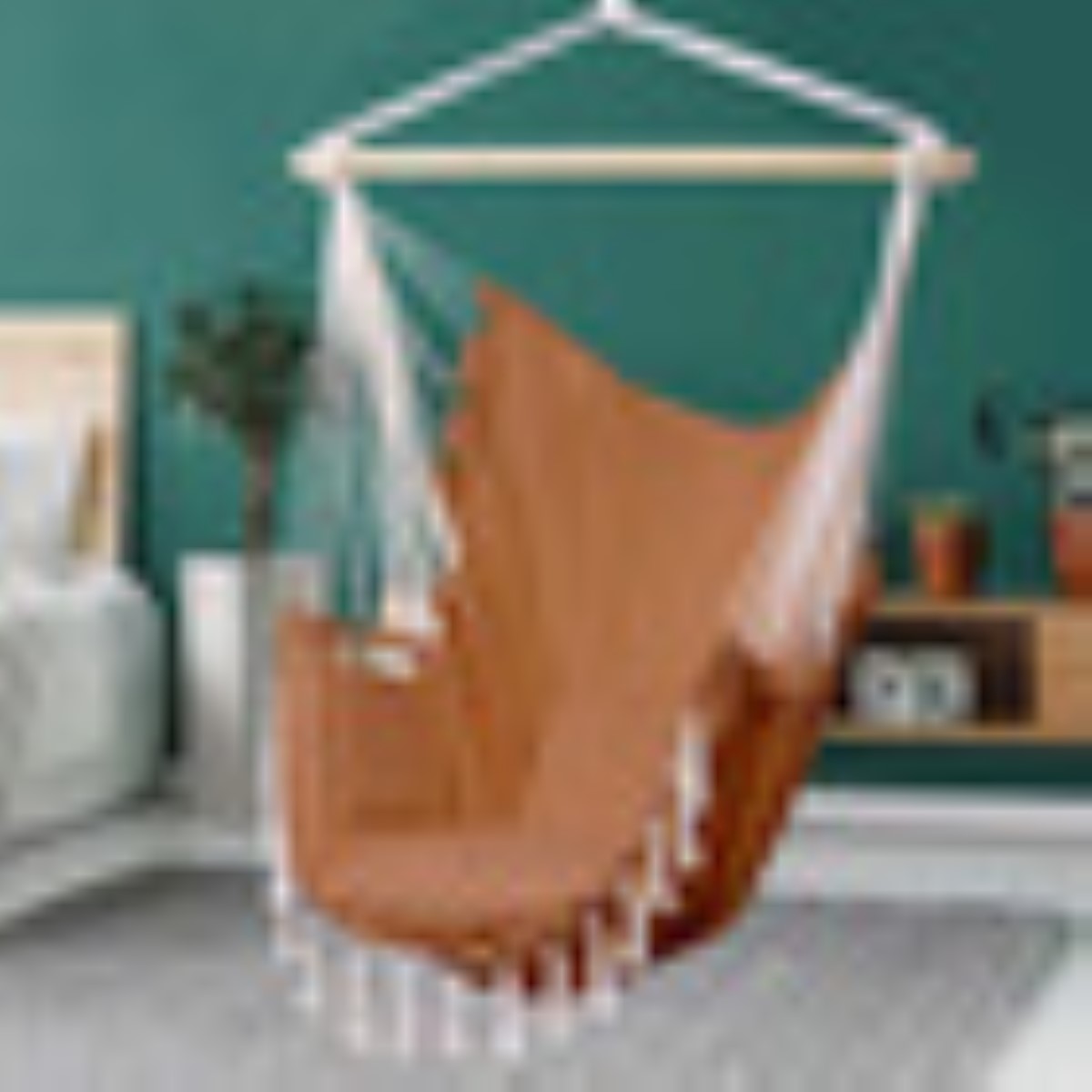 Sillas Columpio Colgantes Para Jardín 2 Cojín Kit Hamacas MARRON