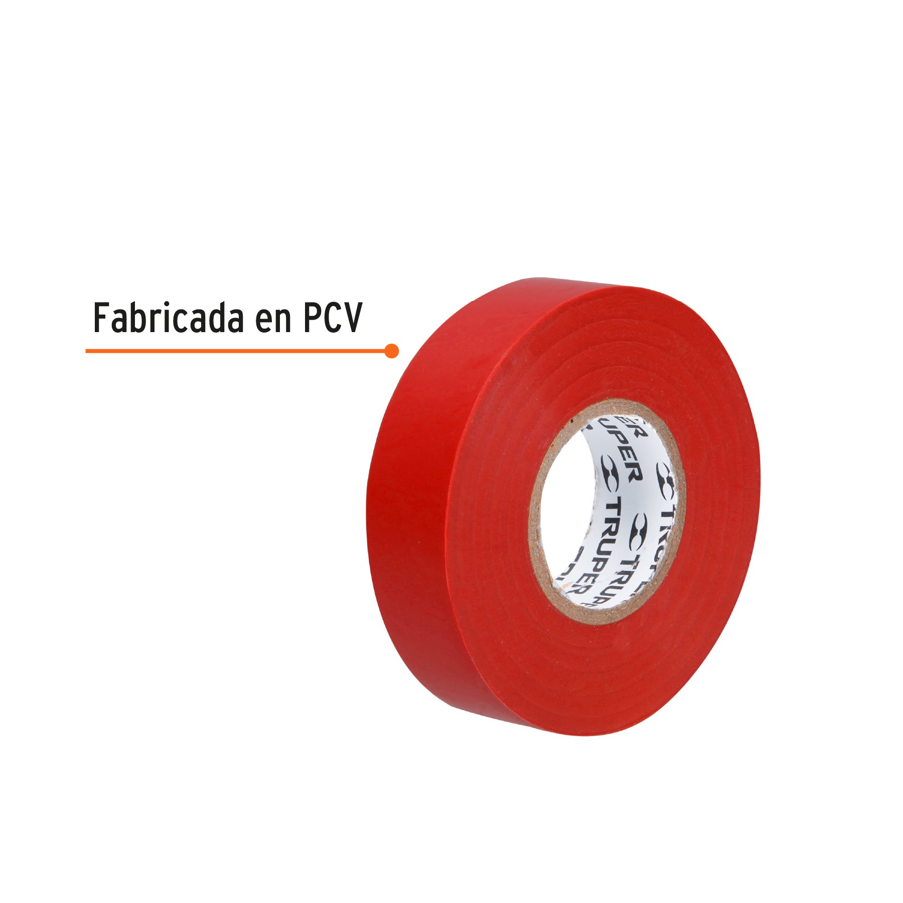 CINTA DE AISLAR DE 18 M X 19 MM, ROJA, TRUPER 12504