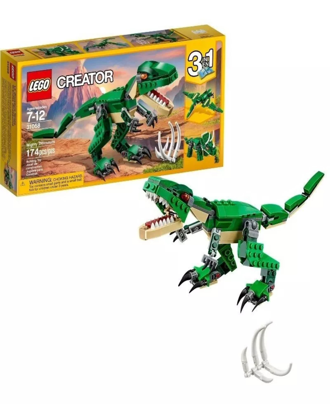 Kit Lego Creator 3 En 1 Grandes Dinosaurios 31058 174 Piezas
