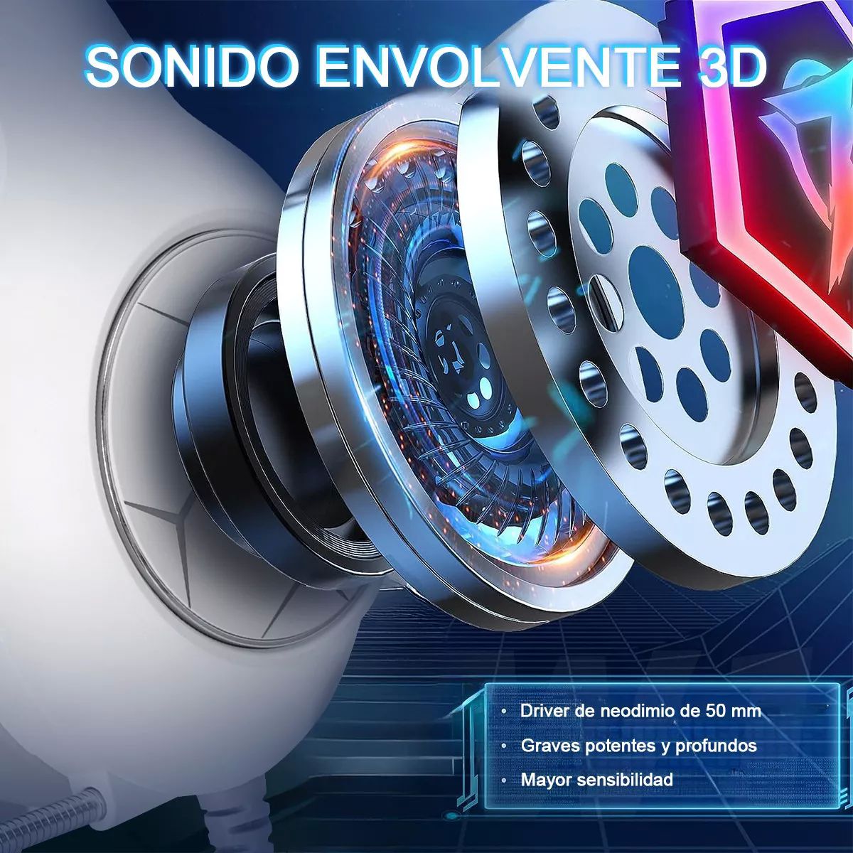 Audífonos Gamer Alámbricos Diadema Led Con Juegos Mic