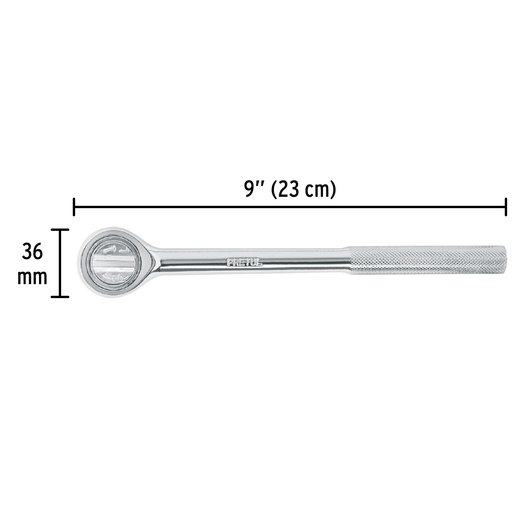 MATRACA CUADRO 1/2" CABEZA REDONDA, PRETUL 21150