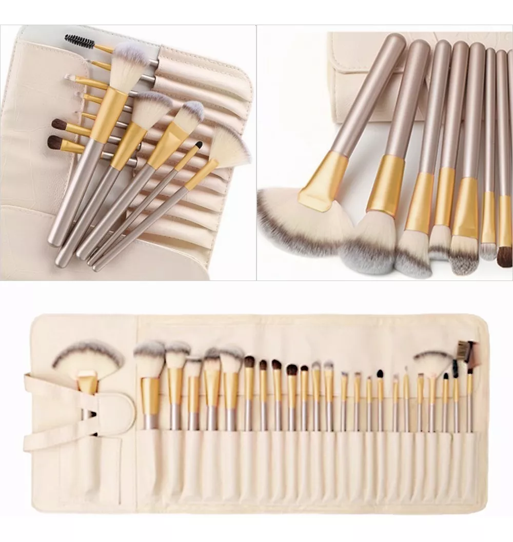 Juego De 24 Brochas Pincel De Maquillaje Profesional+bolsa