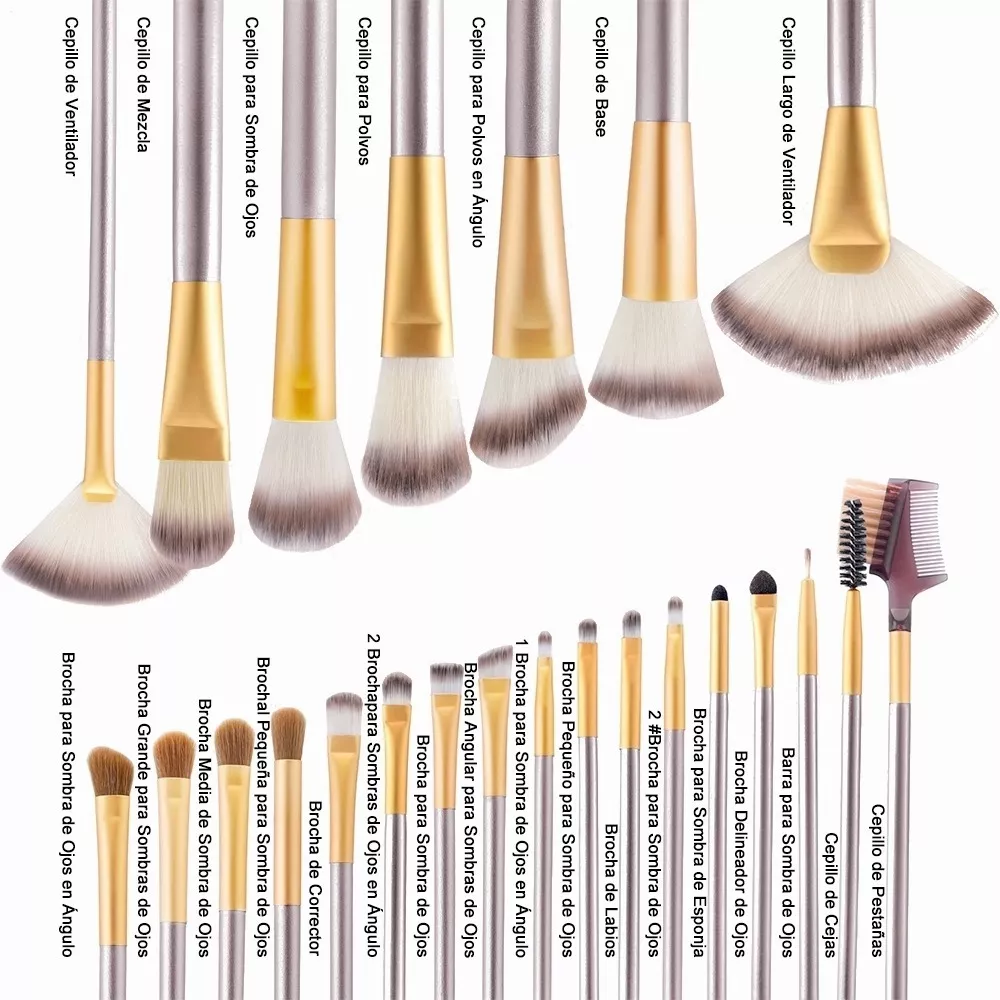 Juego De 24 Brochas Pincel De Maquillaje Profesional+bolsa