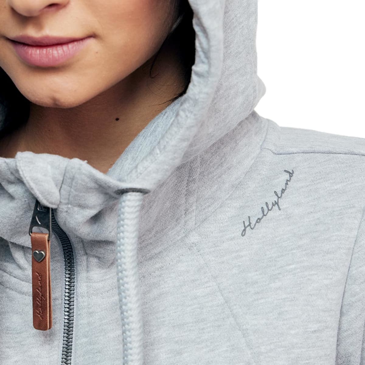Sudadera básica de mujer con capucha, color gris, marca Holly Land, mod. 999135