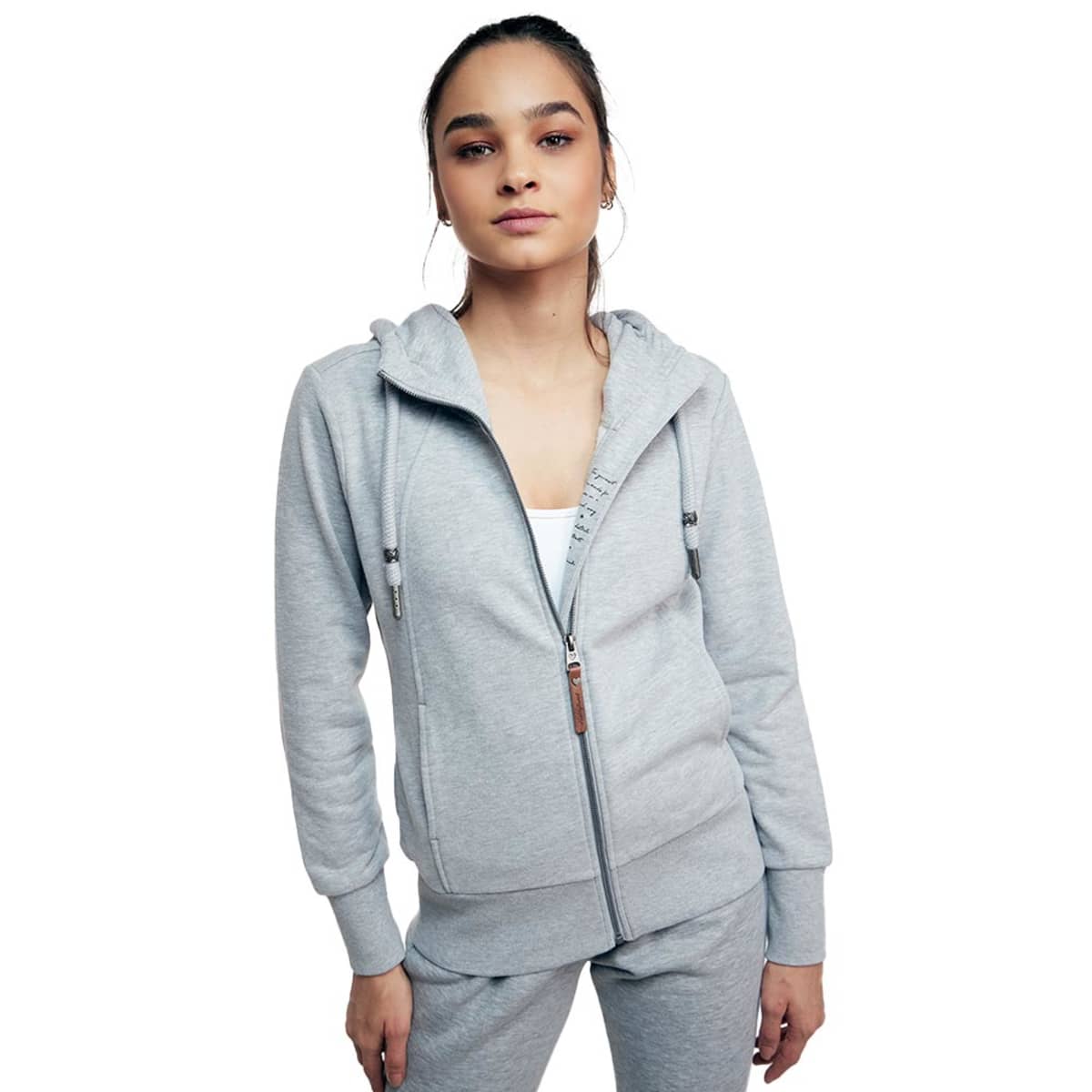 Sudadera básica de mujer con capucha, color gris, marca Holly Land, mod. 999135