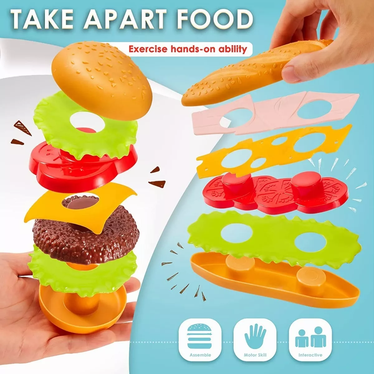 Set Hamburguesa Comida Juguetes Accesorios Cocina Alimentos