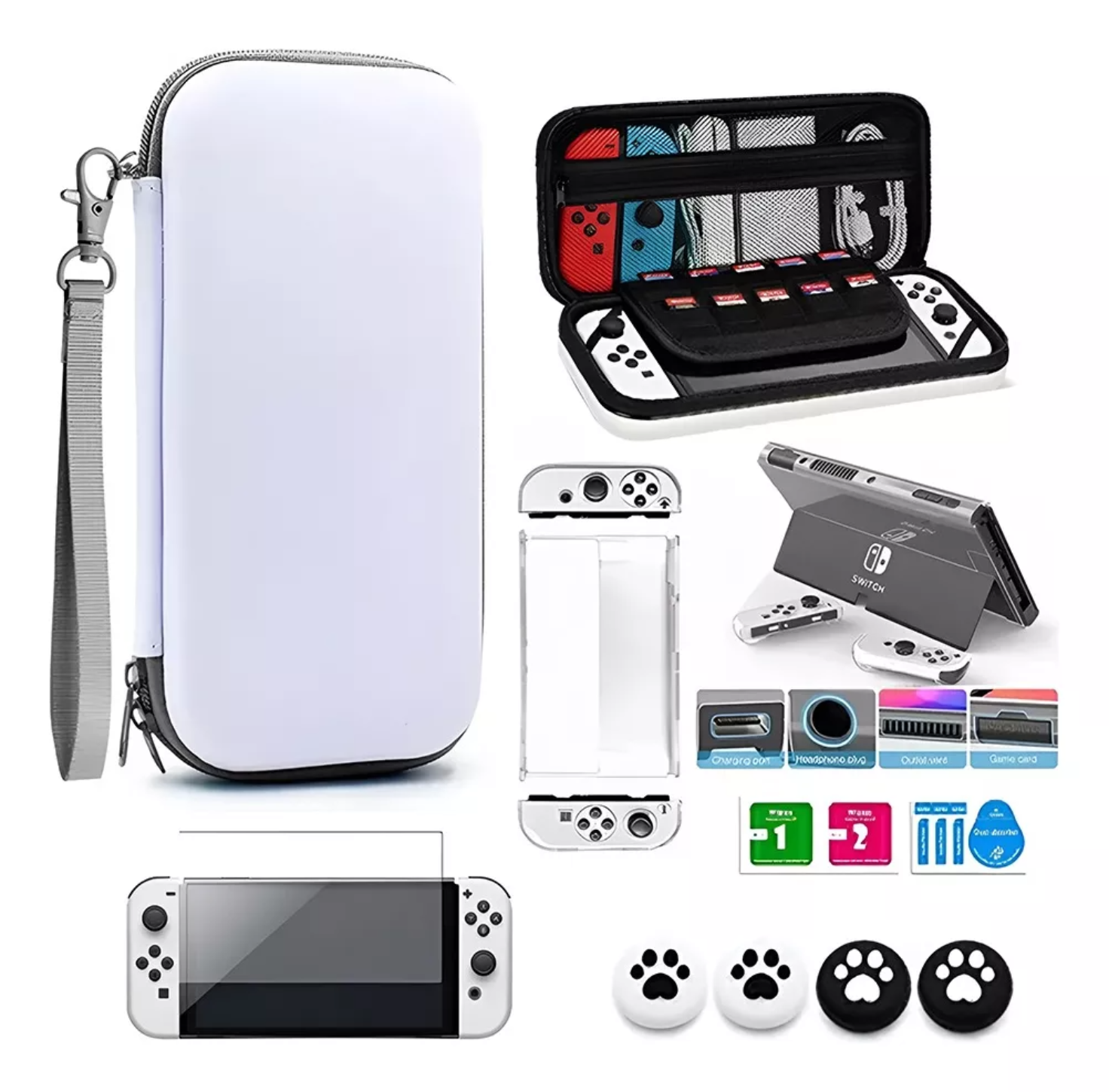 Juego De Nintendo Switch Funda Protectora Y Bolsa Mica Oled.