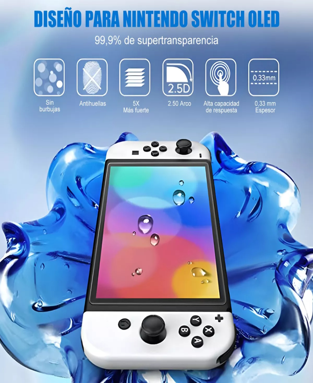 Juego De Nintendo Switch Funda Protectora Y Bolsa Mica Oled.