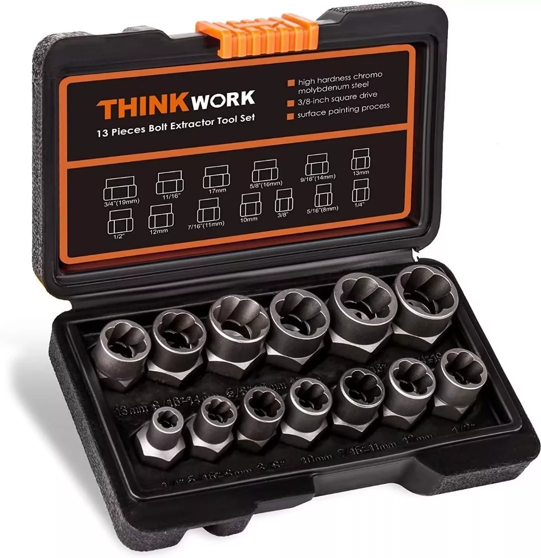Juego Extractor De Tornillos Y Tuerca Thinkwork 14 Piezas