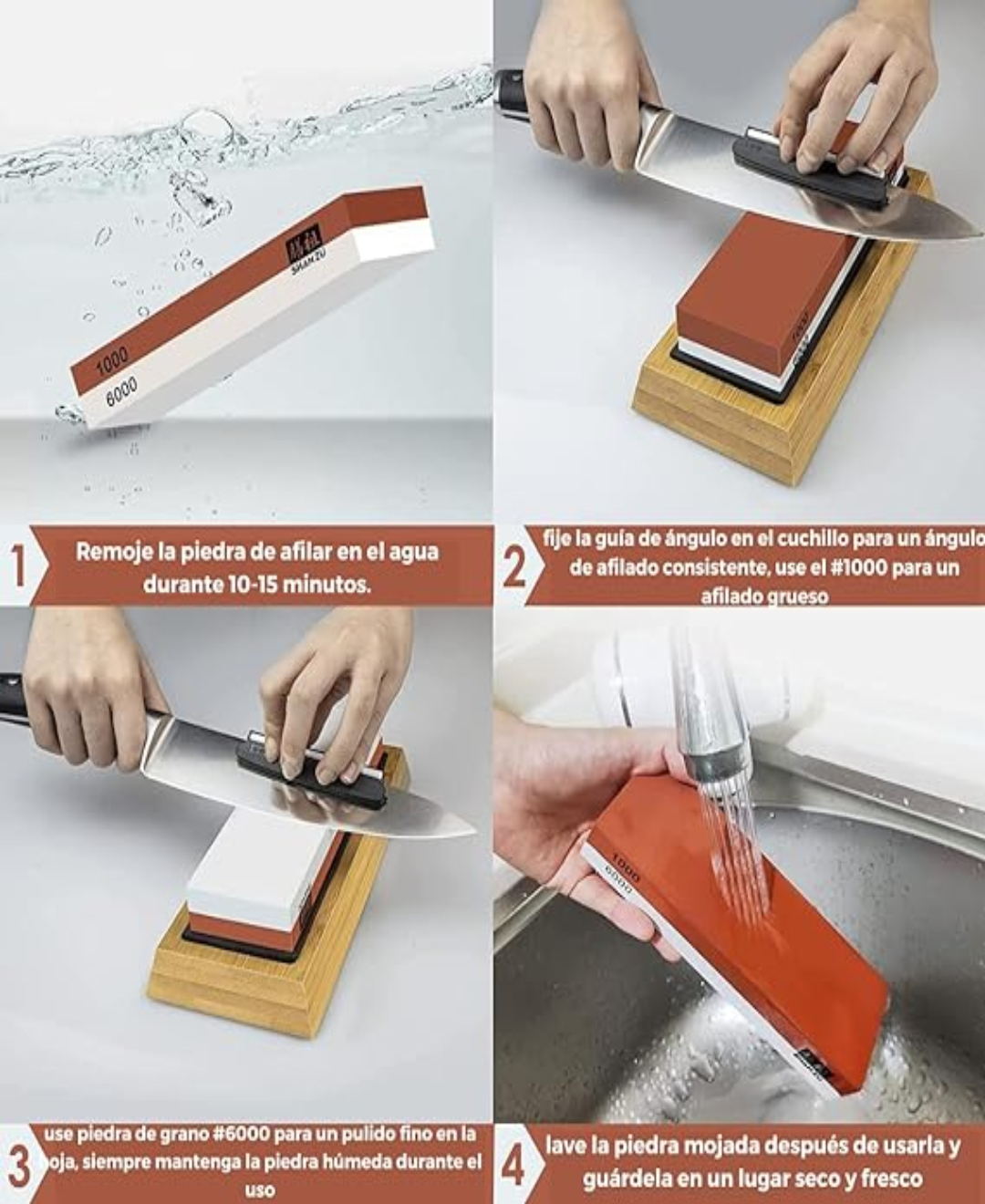 400/1000 3000/8000 Juego De Piedra Afilar Doble 13 En 1