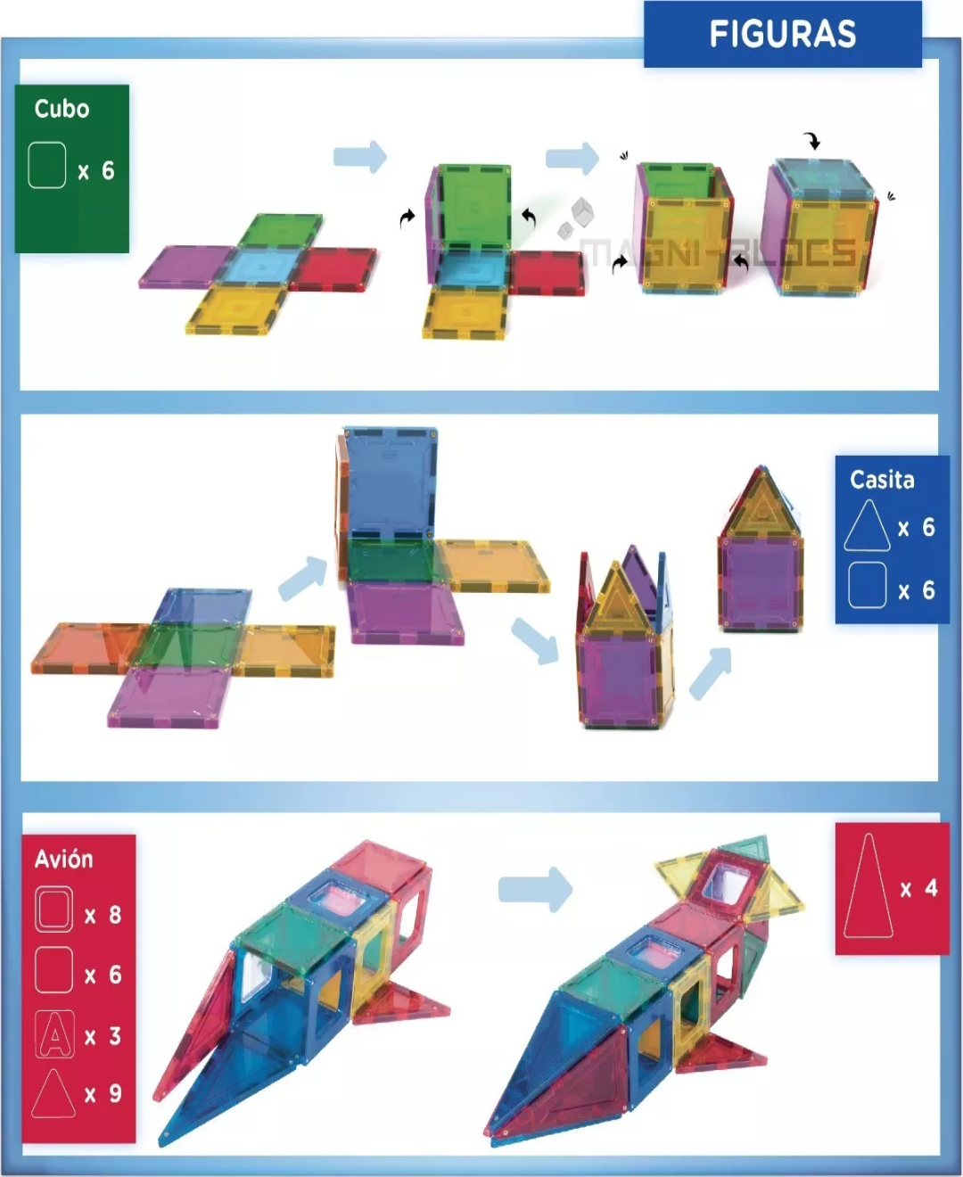 Magni Blocs 48 Pz, Bloques De Construcción Magnéticos, Imán